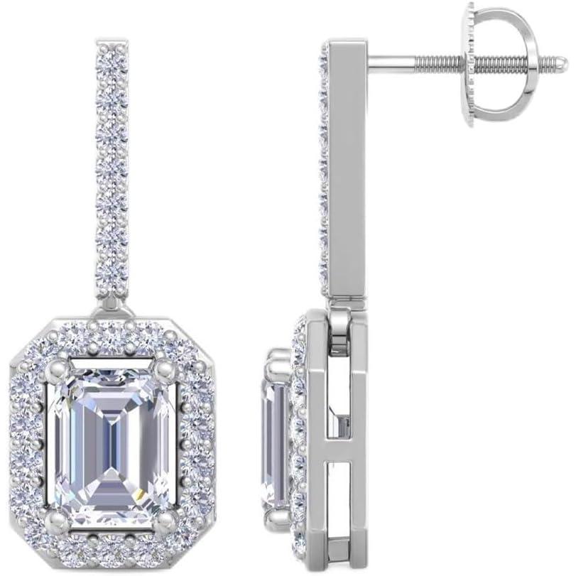 imageMartha Stewart 2 12 Carat Lab Grown Diamond Drop Earrings In 14K Gold Emerald Cut Lab Grown Diamond Earringswhitegold