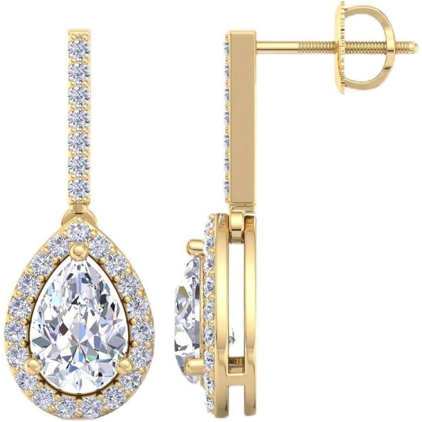 imageMartha Stewart 2 12 Carat Lab Grown Diamond Drop Earrings In 14K Gold Pear Shape Lab Grown Diamond Earringsyellowgold