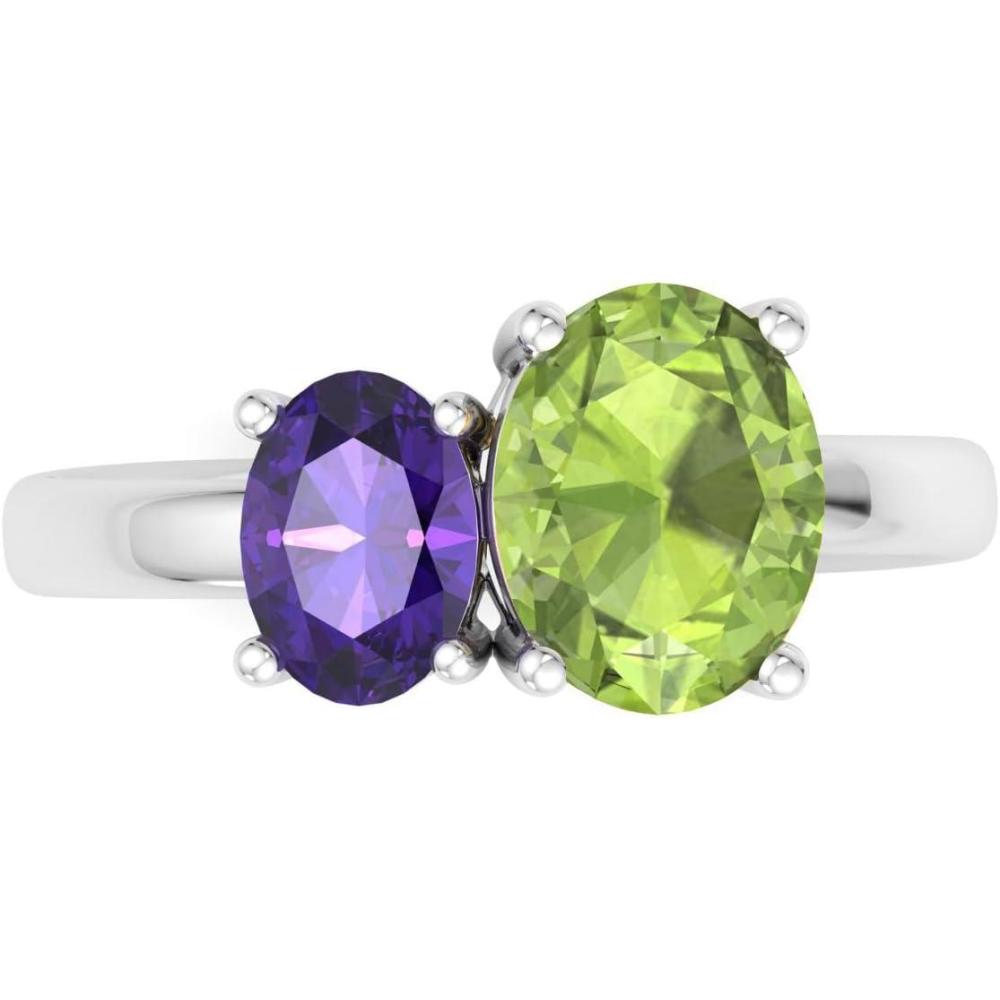 imageMartha Stewart 2 34 Carat Two Stone Gemstone Ring For Women in Sterling Silver Gemstone Jewelry For WomenOption 4