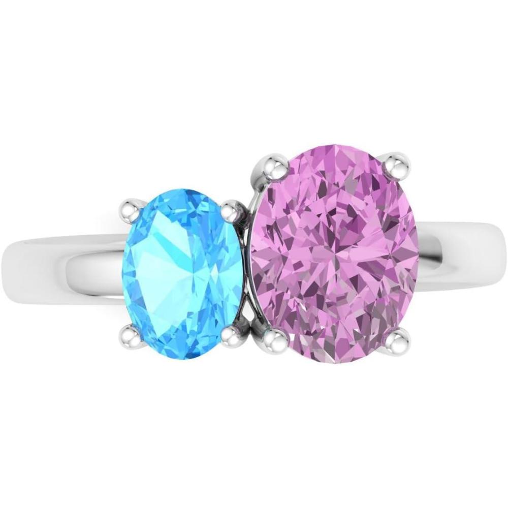 imageMartha Stewart 2 34 Carat Two Stone Gemstone Ring For Women in Sterling Silver Gemstone Jewelry For WomenOption 5