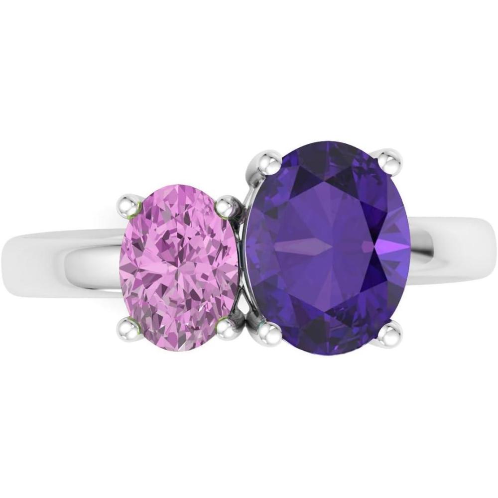 imageMartha Stewart 2 34 Carat Two Stone Gemstone Ring For Women in Sterling Silver Gemstone Jewelry For WomenOption 6