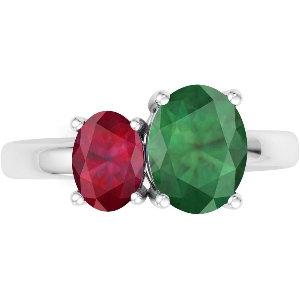 imageMartha Stewart 2 34 Carat Two Stone Gemstone Ring For Women in Sterling Silver Gemstone Jewelry For WomenOption 7