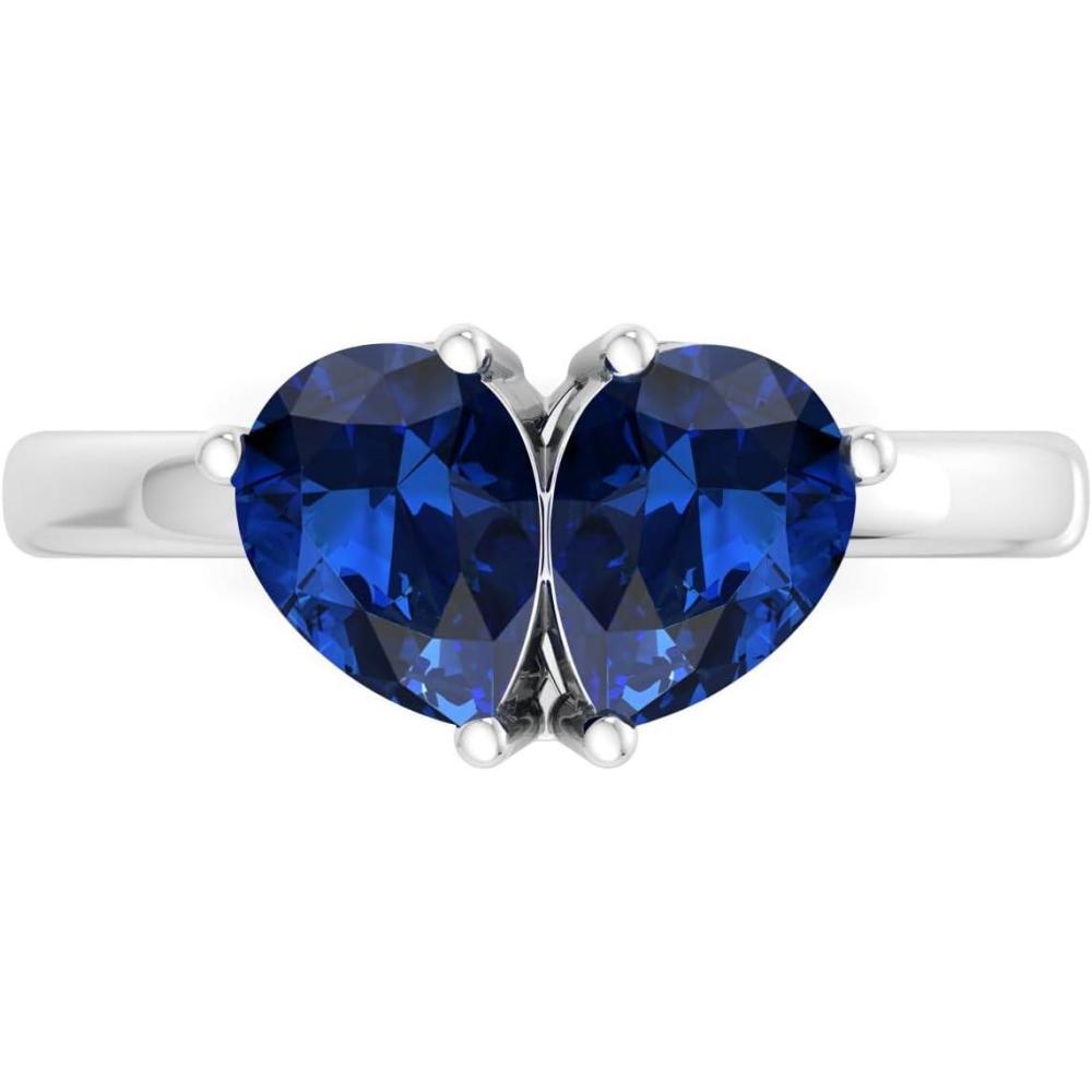 imageMartha Stewart 2 Carat Two Stone Gemstone Ring For Women in Sterling Silver Gemstone Jewelry For WomenOption 8