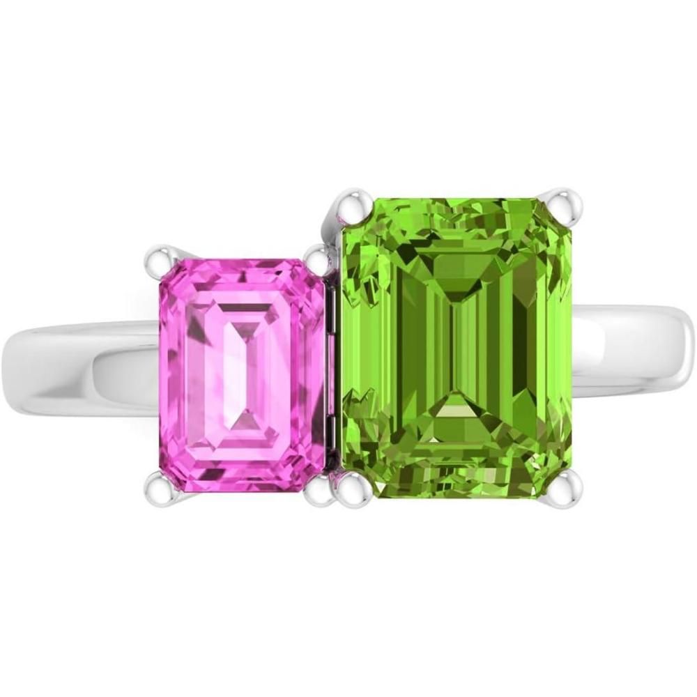 imageMartha Stewart 3 14 Carat Two Stone Gemstone Ring For Women in Sterling Silver Gemstone Jewelry For WomenOption 1