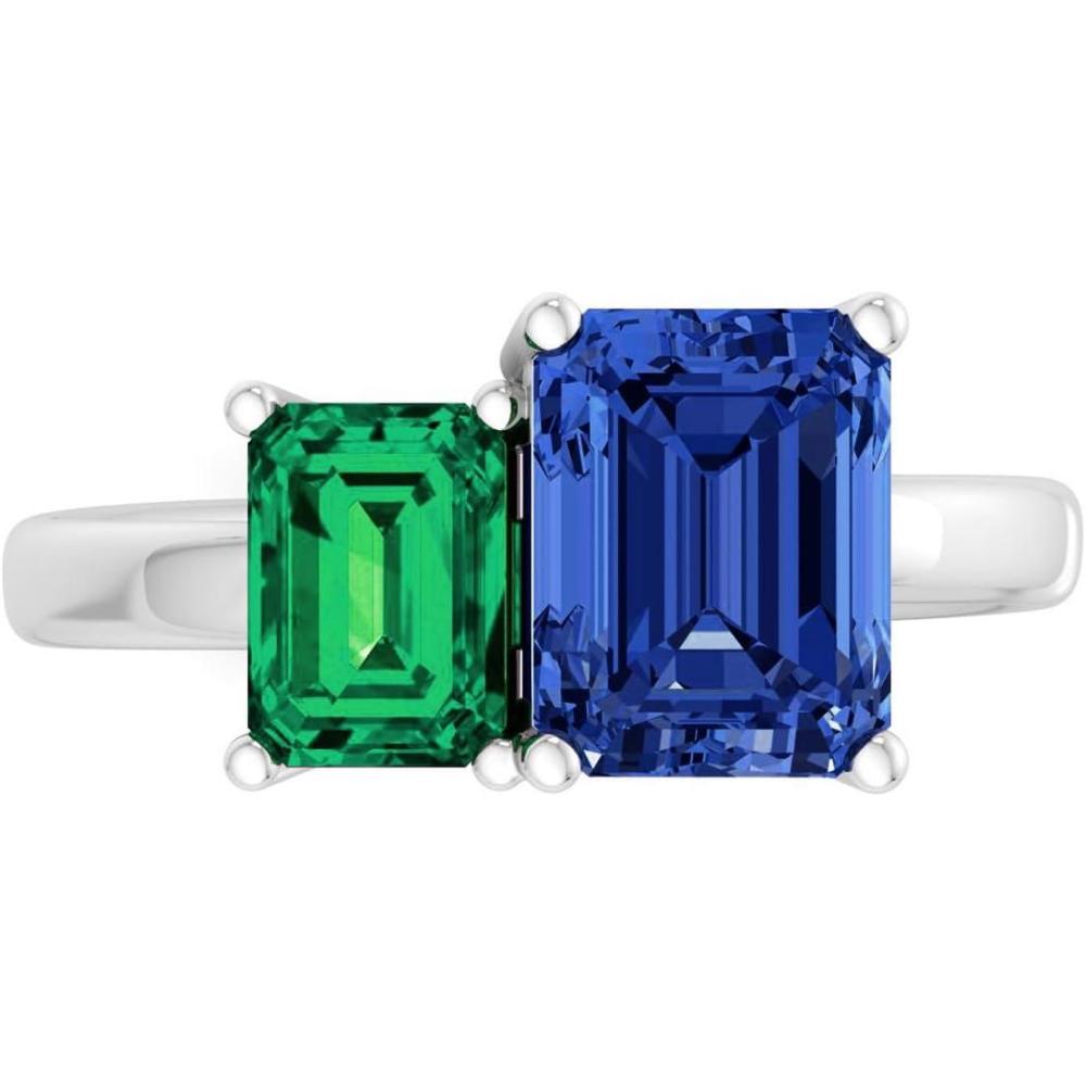 imageMartha Stewart 3 14 Carat Two Stone Gemstone Ring For Women in Sterling Silver Gemstone Jewelry For WomenOption 2