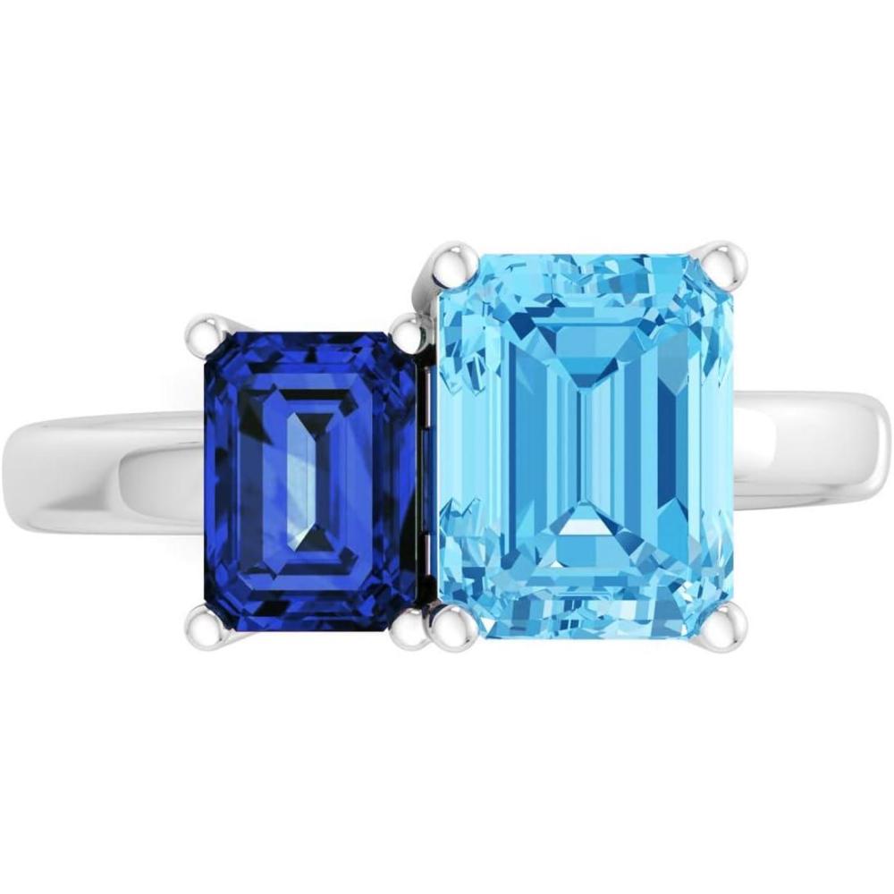 imageMartha Stewart 3 14 Carat Two Stone Gemstone Ring For Women in Sterling Silver Gemstone Jewelry For WomenOption 3