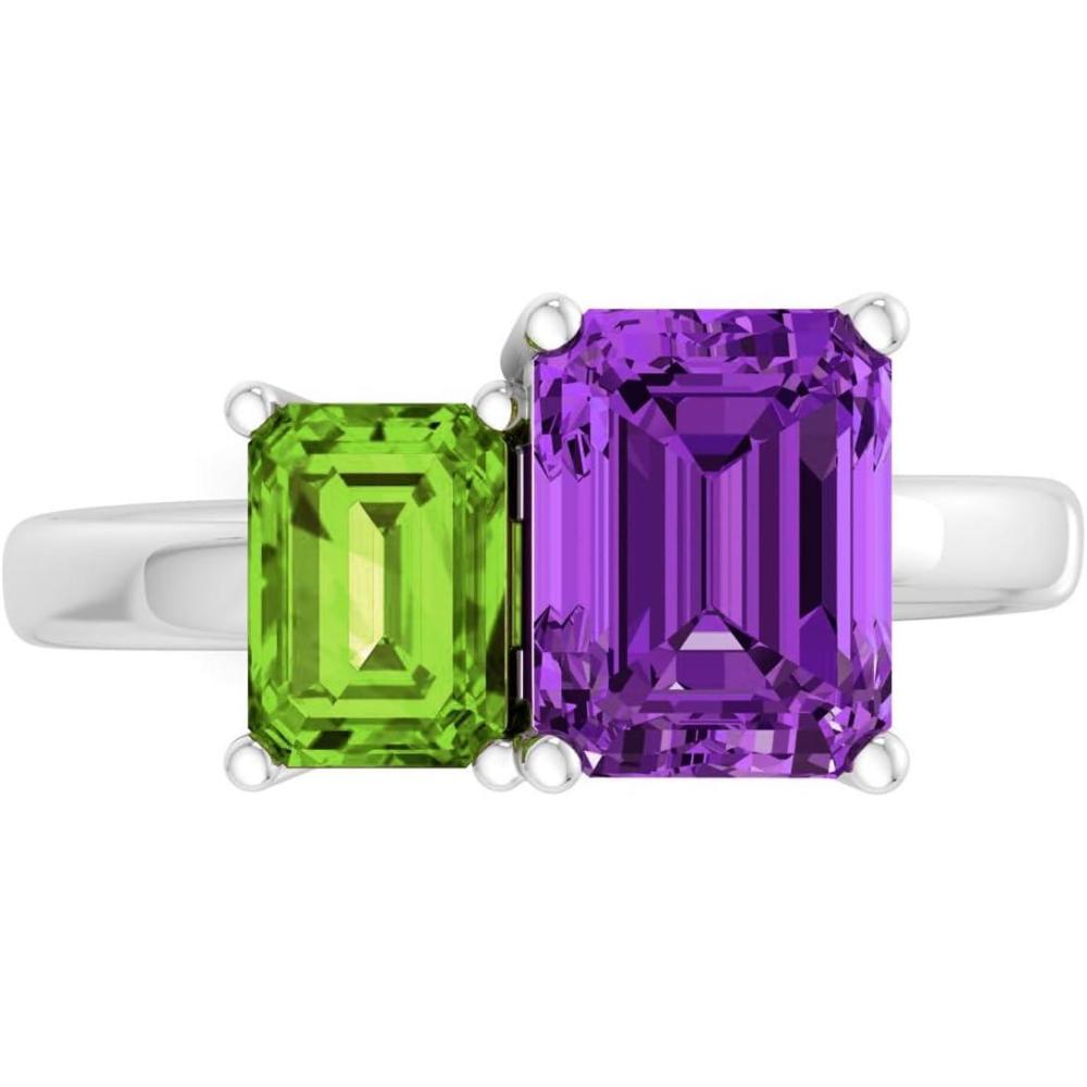 imageMartha Stewart 3 14 Carat Two Stone Gemstone Ring For Women in Sterling Silver Gemstone Jewelry For WomenOption 4