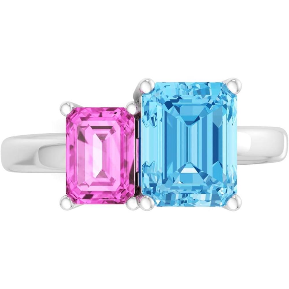 imageMartha Stewart 3 14 Carat Two Stone Gemstone Ring For Women in Sterling Silver Gemstone Jewelry For WomenOption 5