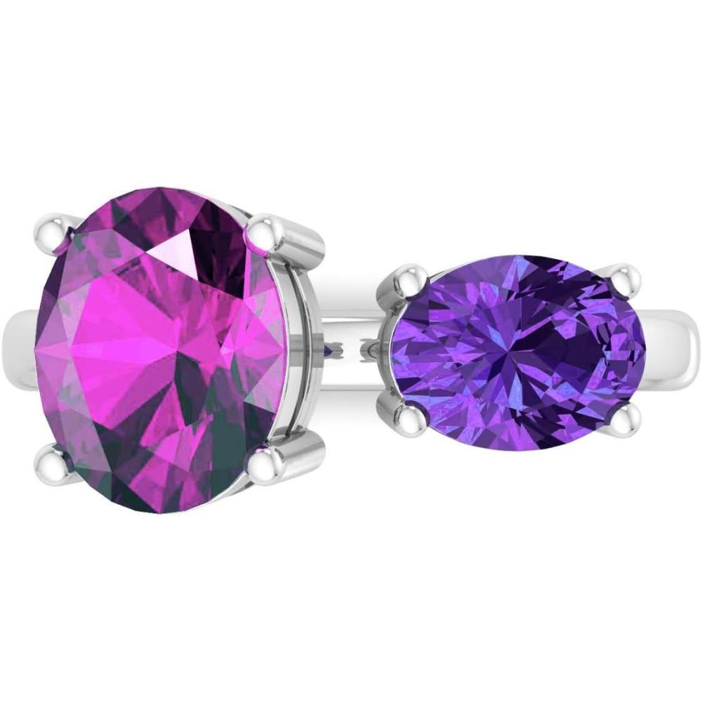 imageMartha Stewart 3 34 Carat Two Stone Gemstone Ring For Women in Sterling Silver Gemstone Jewelry For WomenOption 4