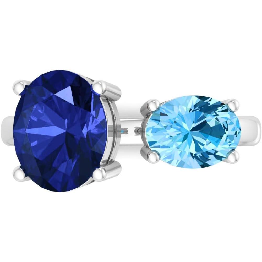 imageMartha Stewart 3 34 Carat Two Stone Gemstone Ring For Women in Sterling Silver Gemstone Jewelry For WomenOption 5