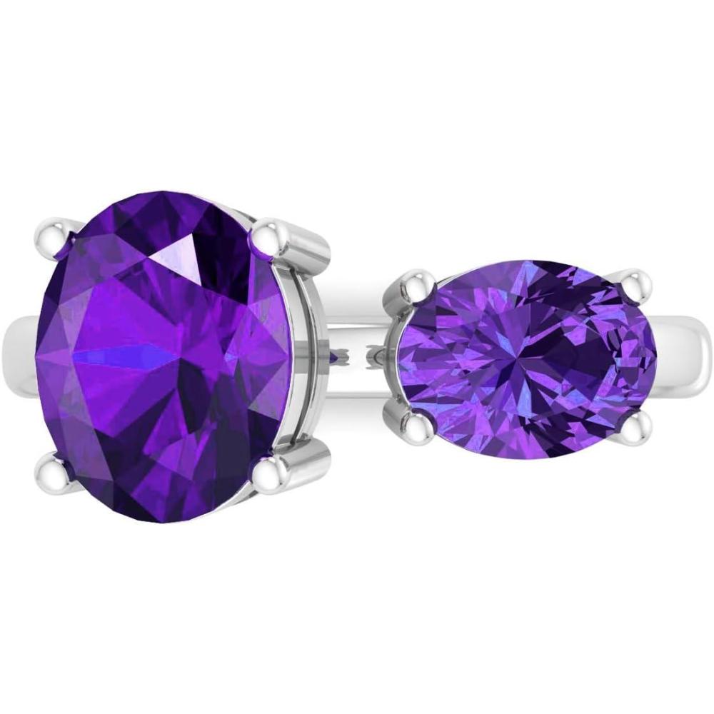 imageMartha Stewart 3 34 Carat Two Stone Gemstone Ring For Women in Sterling Silver Gemstone Jewelry For WomenOption 7