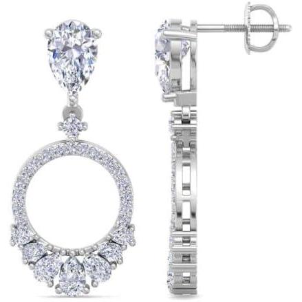 imageMartha Stewart 3 Carat Lab Grown Diamond Drop Earrings In 14 Karat Gold Lab Grown Diamond Earringswhitegold