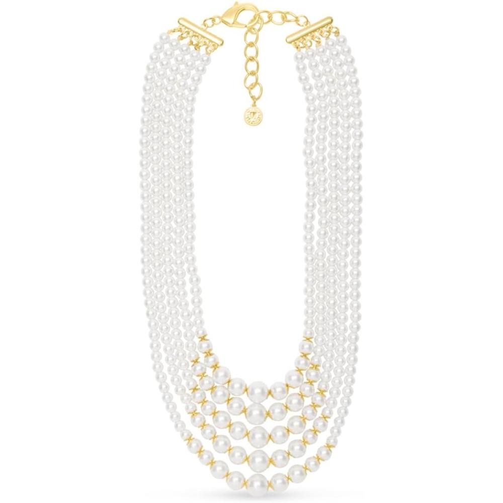 imageMartha Stewart Five Strand Pearl Necklace In Gold For Women