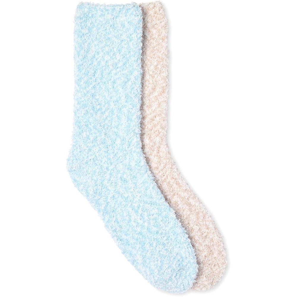 imageMartha Stewart Fuzzy Socks For Women 2 Pairs Warm And Cozy For Winter Stocking StufferBlueSilver