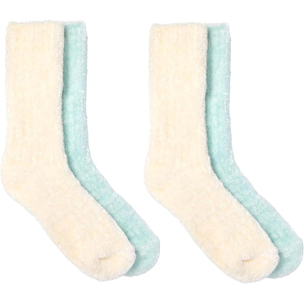 imageMartha Stewart Fuzzy Socks For Women Warm And Cozy For Winter Perfect For Home CableIvoryCooling Blue