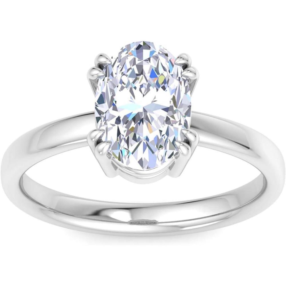 imageMartha Stewart Oval Shape Lab Grown Diamond Solitaire Ring Diamond Engagement Ring in 14 Karat Goldwhitegold
