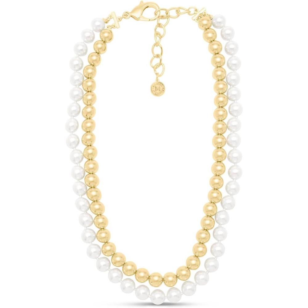 imageMartha Stewart Pearl and Gold Ball Necklace In Gold For Women