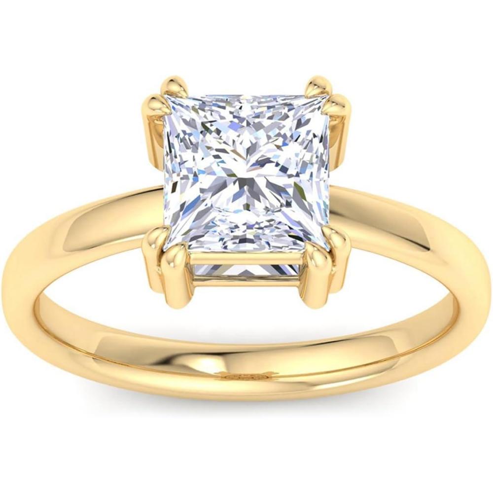 imageMartha Stewart Princess Cut Shape Lab Grown Diamond Solitaire Ring Diamond Engagement Ring in 14 Karat Goldyellowgold