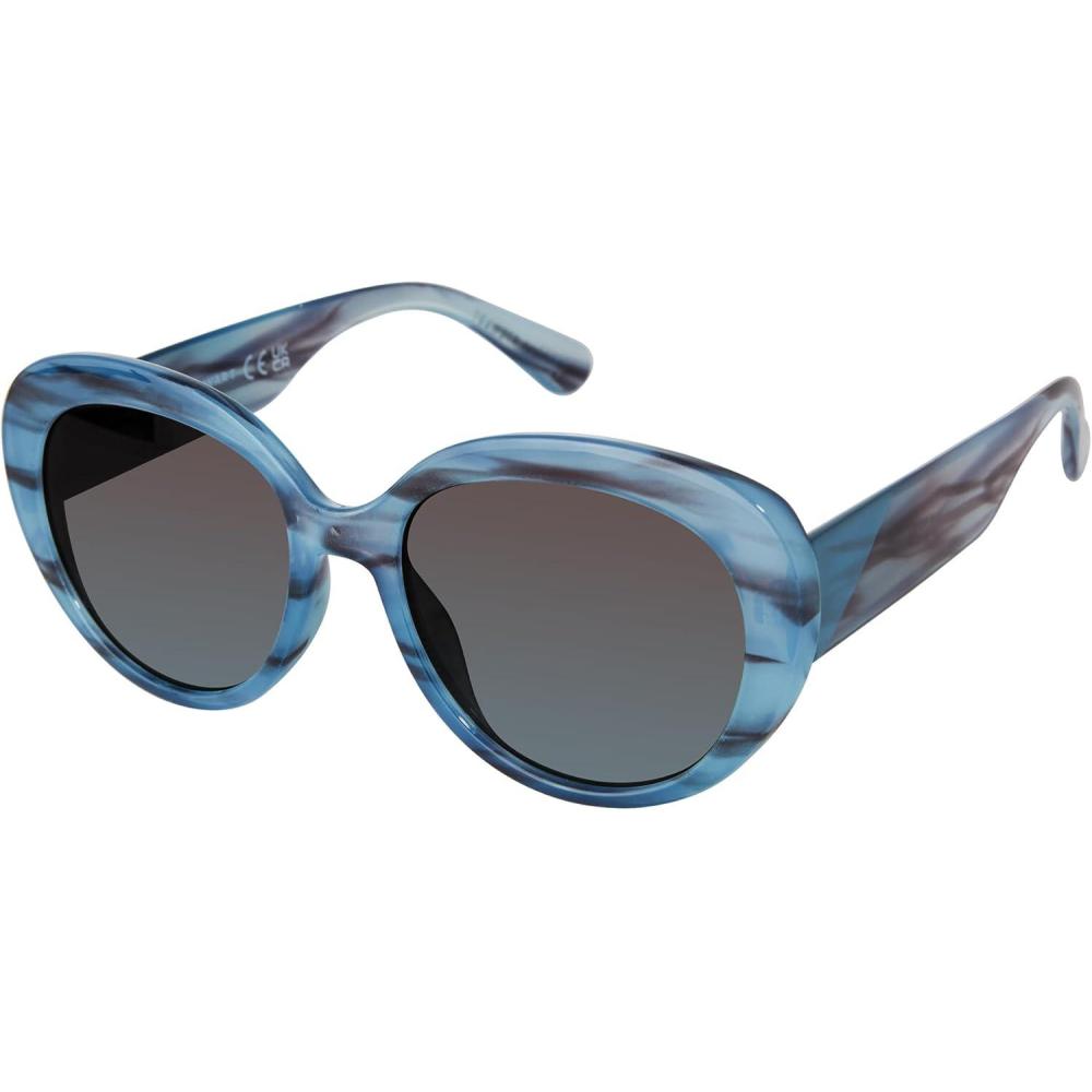 imageMartha Stewart Womens Ms193 Retro Modern Uv400 Protective Oval SunglassesTimeless Gifts for Her 537mmBlue Wood