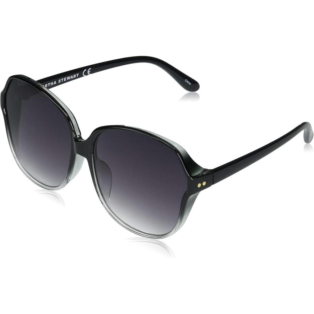 imageMartha Stewart womens Ms101 Oversized Uv400 Protective Round Sunglasses Timeless Gifts for Her 635mm Round SunglassesBlack Fade