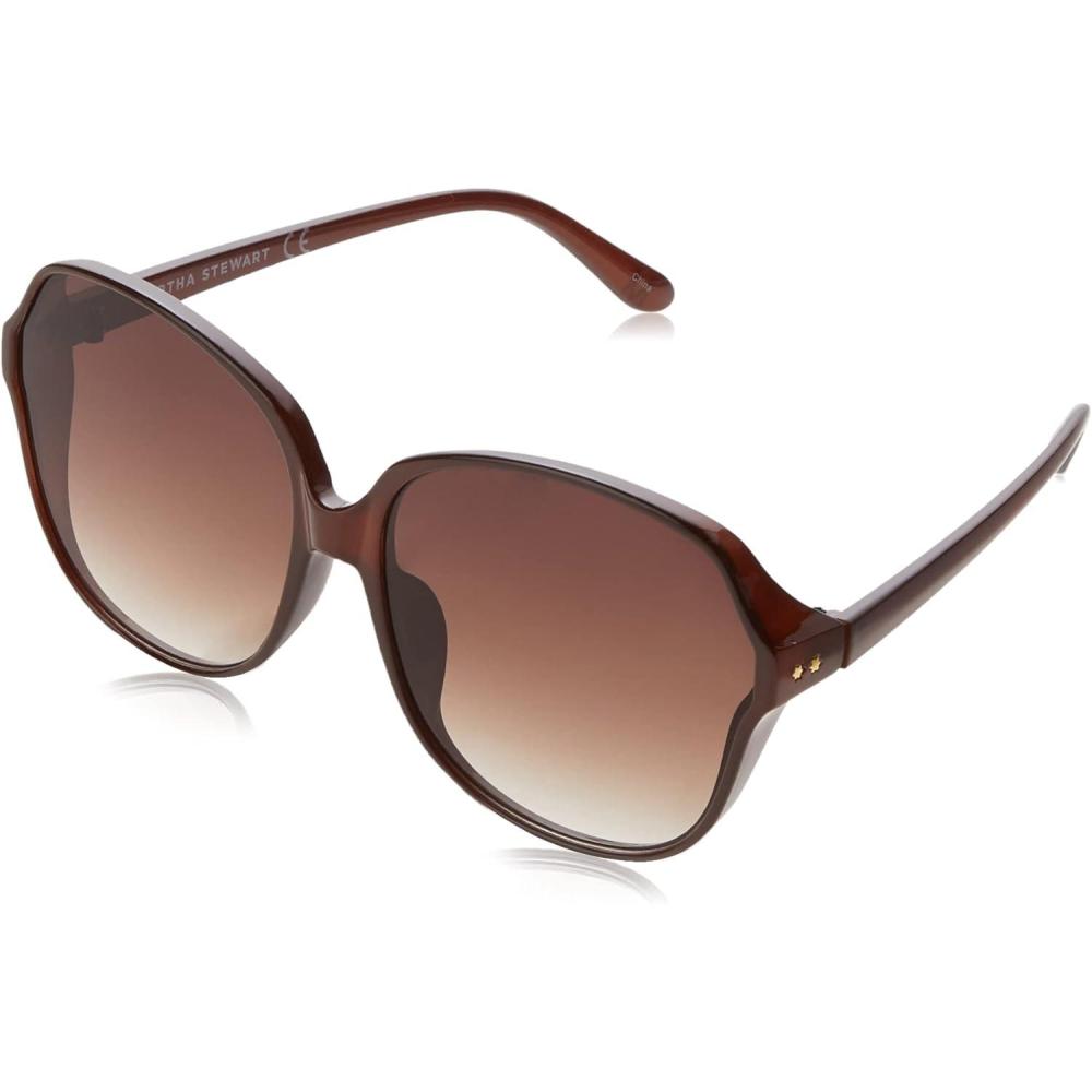 imageMartha Stewart womens Ms101 Oversized Uv400 Protective Round Sunglasses Timeless Gifts for Her 635mm Round SunglassesBrown