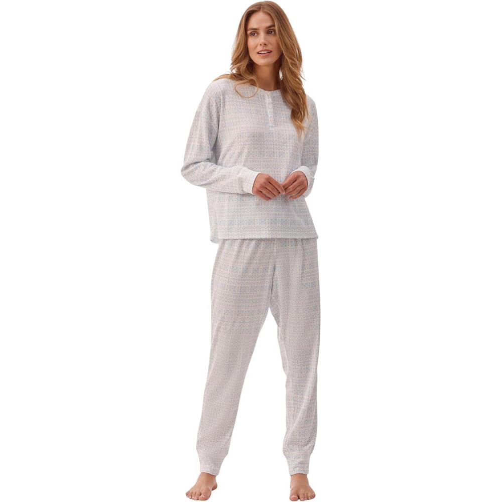 imagePeace Love amp Dreams Henley Pajama 2 Pc SetWhite