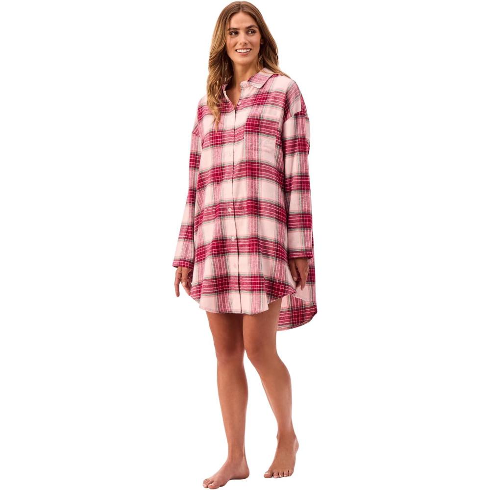 imagePeace Love amp Dreams Martha Stewart Sleepwear Womens Flannel Nighshirt Comfortable and Stylish