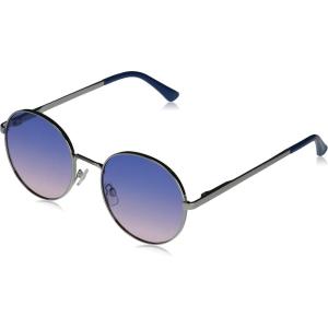 MARTHA STEWART Women’s MS141 Vintage UV Protective Round Sunglasses. Timeless Modern Gifts for Women, 53 mm(Silver and Blue)