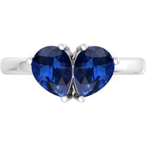 Martha Stewart 2 Carat Two Stone Gemstone Ring For Women in Sterling Silver, Gemstone Jewelry For Women(Option 8)