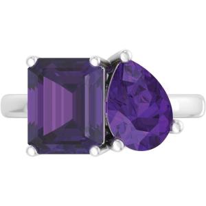 Martha Stewart 4 3/4 Carat Two Stone Gemstone Ring For Women in Sterling Silver, Gemstone Jewelry For Women(Option 1)