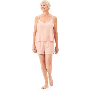 Martha Stewart Sleepwear for Women | 2-Piece Boxer Pajama Set | Lightweight Loungewear(Evening Sand)