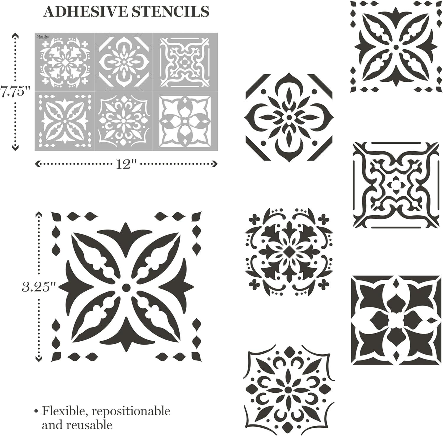 imageMartha Stewart 15 Pc Stencil Kit Classic Tile
