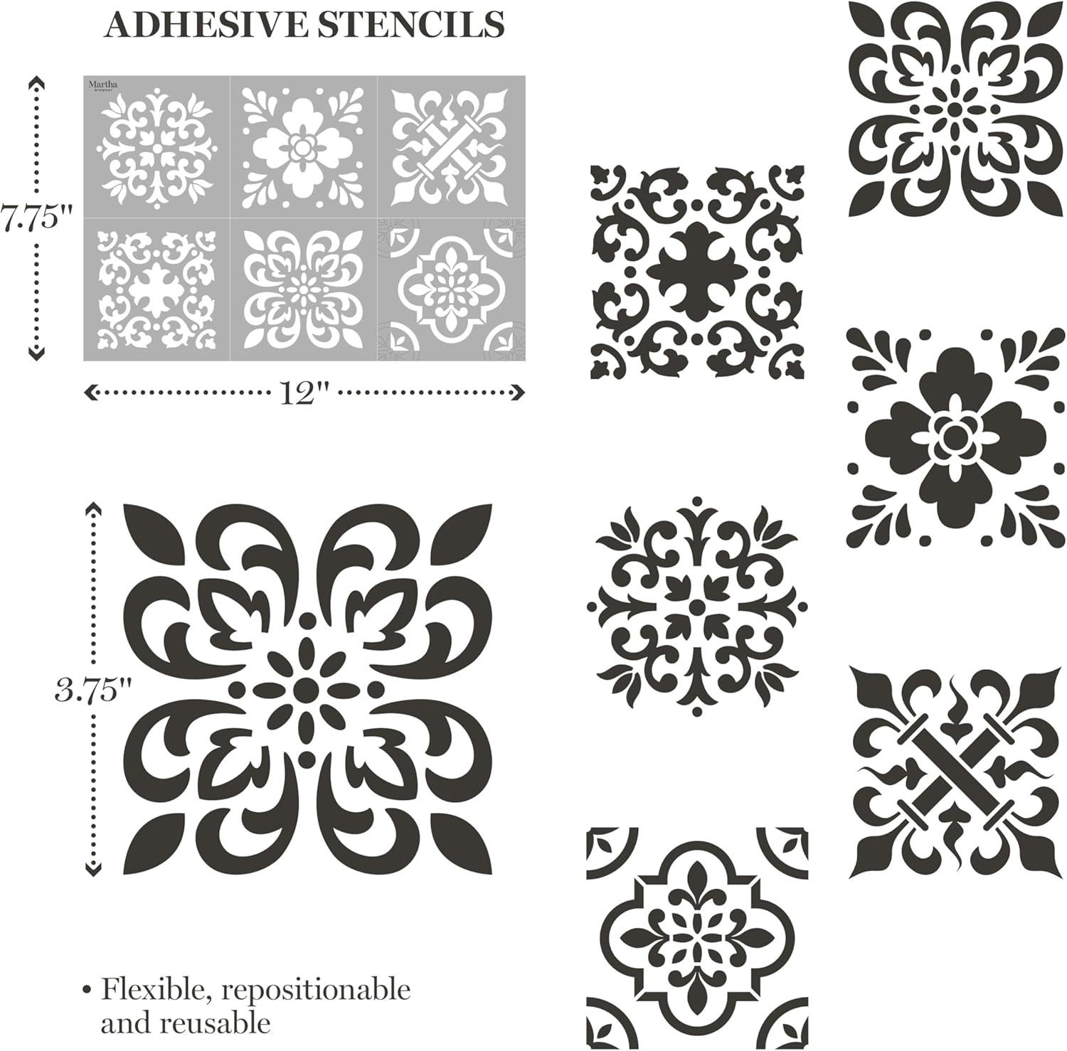 imageMartha Stewart 15 Pc Stencil Kit Classic Tile