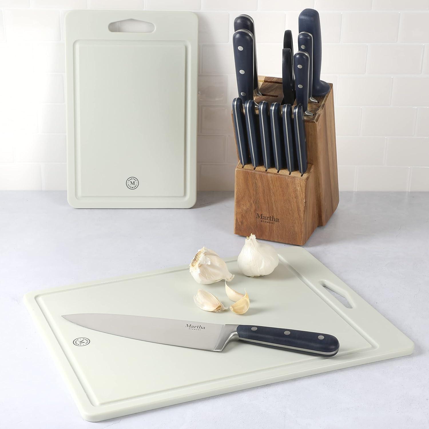 imageMartha Stewart Bpa Free Plastic Cutting Board 2pc Set 16 x 12 and 12 x 8 Grey Dishwasher SafeGray