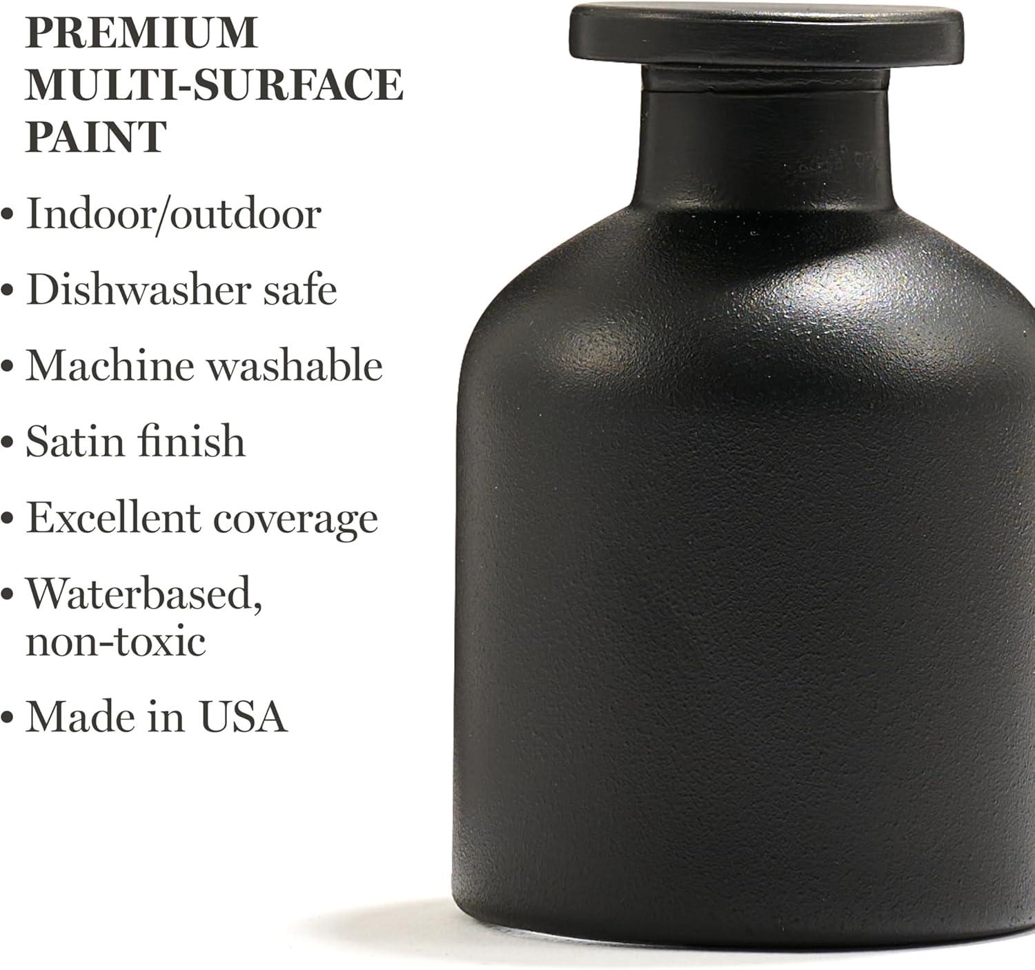 imageMartha Stewart Craft Paint Vanilla Bean 8 fl oz Premium Satin Finish Paint Perfect For Easy To Apply DIY Arts And Crafts 68689Beetle Black