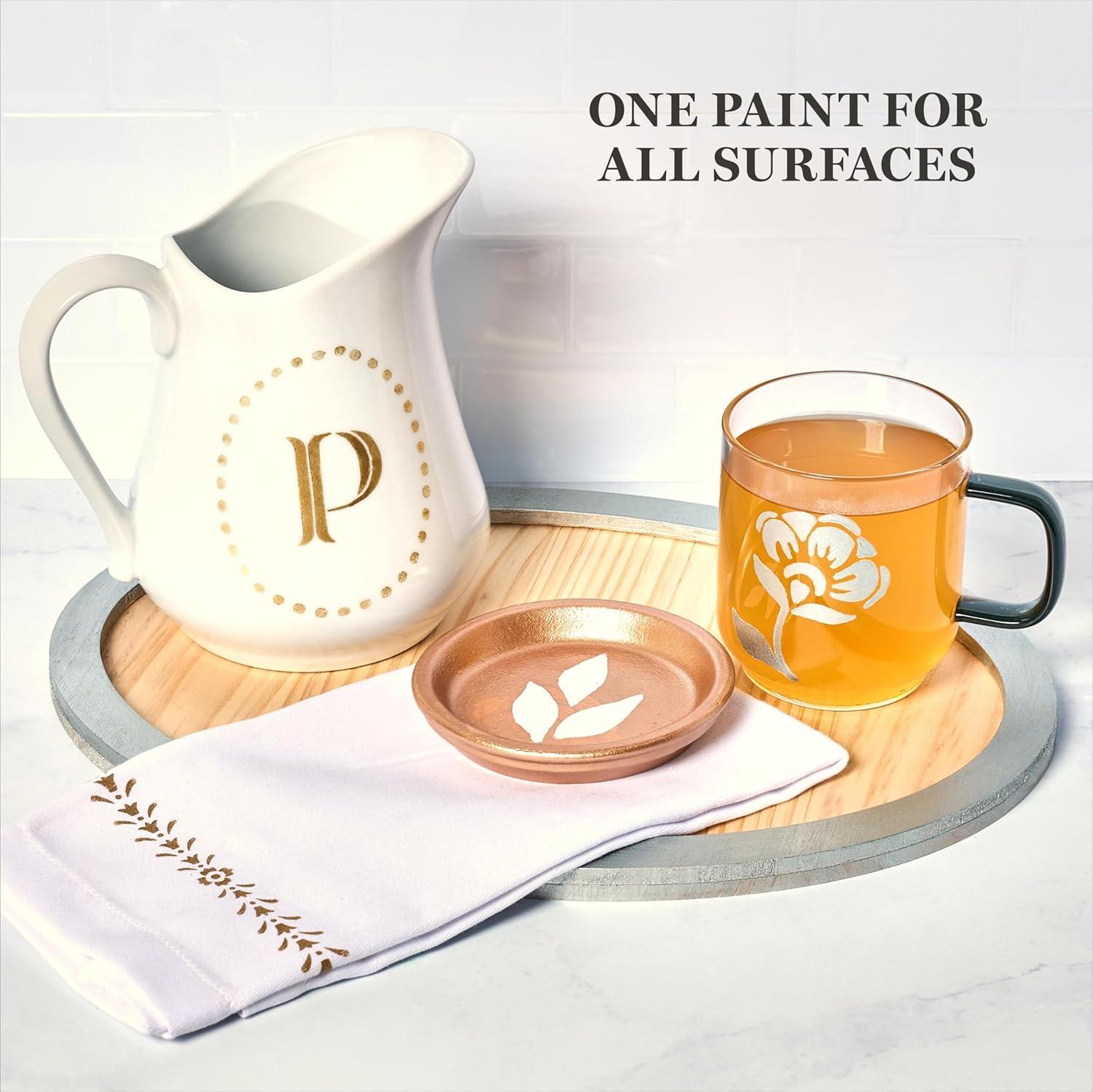 imageMartha Stewart Craft Paint Vanilla Bean 8 fl oz Premium Satin Finish Paint Perfect For Easy To Apply DIY Arts And Crafts 68689Gold