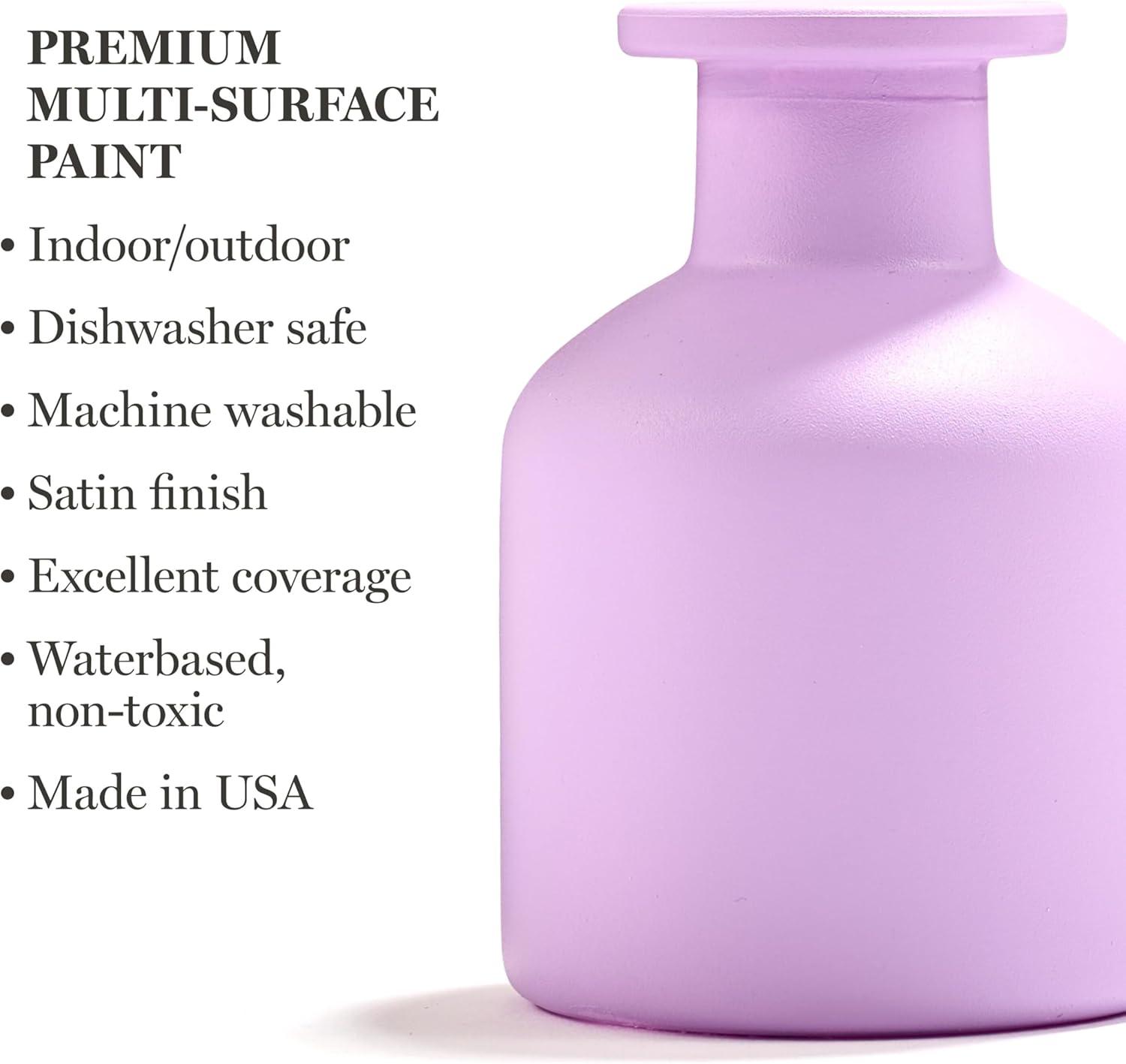 imageMartha Stewart Craft Paint Vanilla Bean 8 fl oz Premium Satin Finish Paint Perfect For Easy To Apply DIY Arts And Crafts 68689Hydrangea Purple