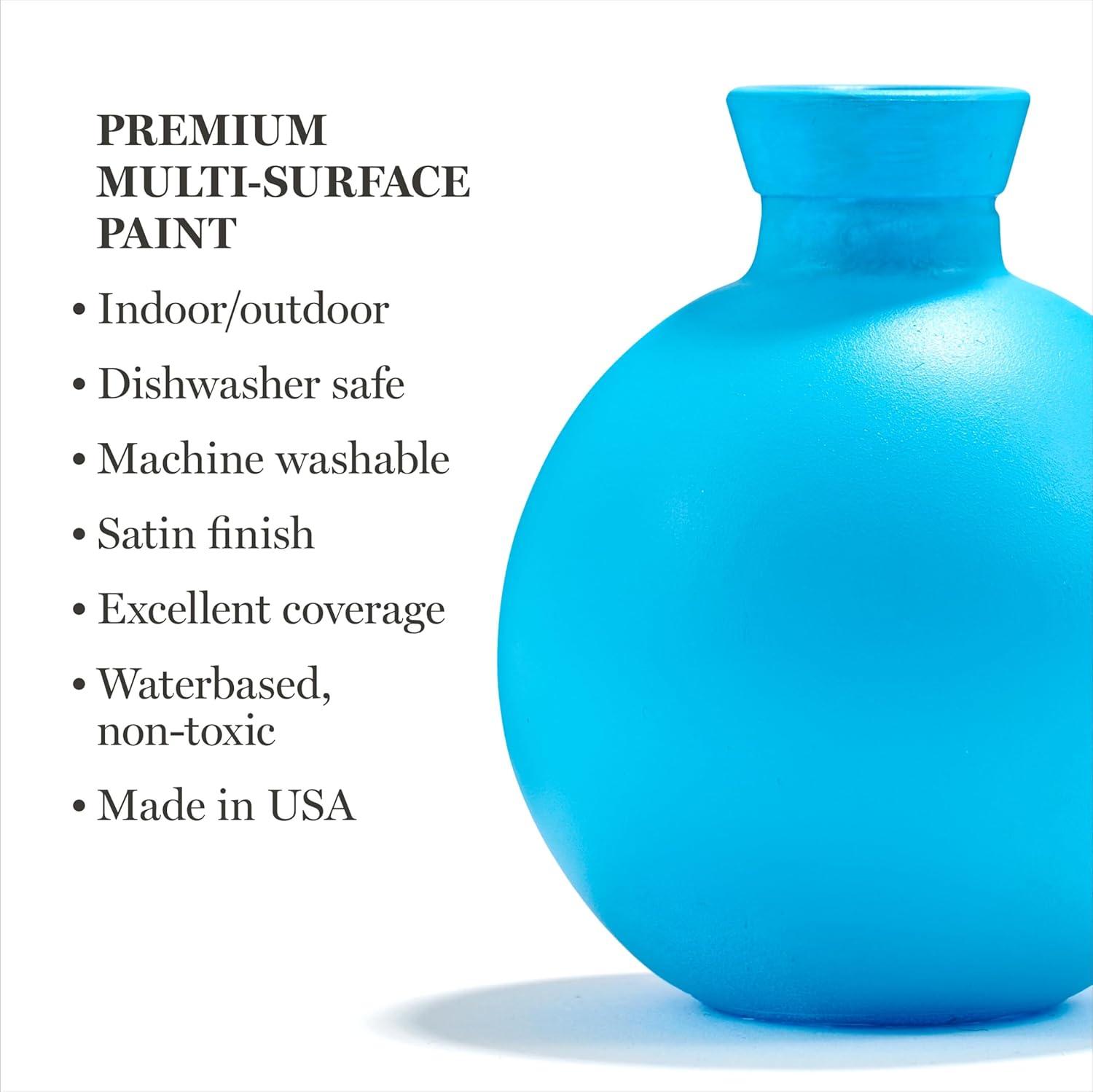 imageMartha Stewart Craft Paint Vanilla Bean 8 fl oz Premium Satin Finish Paint Perfect For Easy To Apply DIY Arts And Crafts 68689Rock Candy Blue