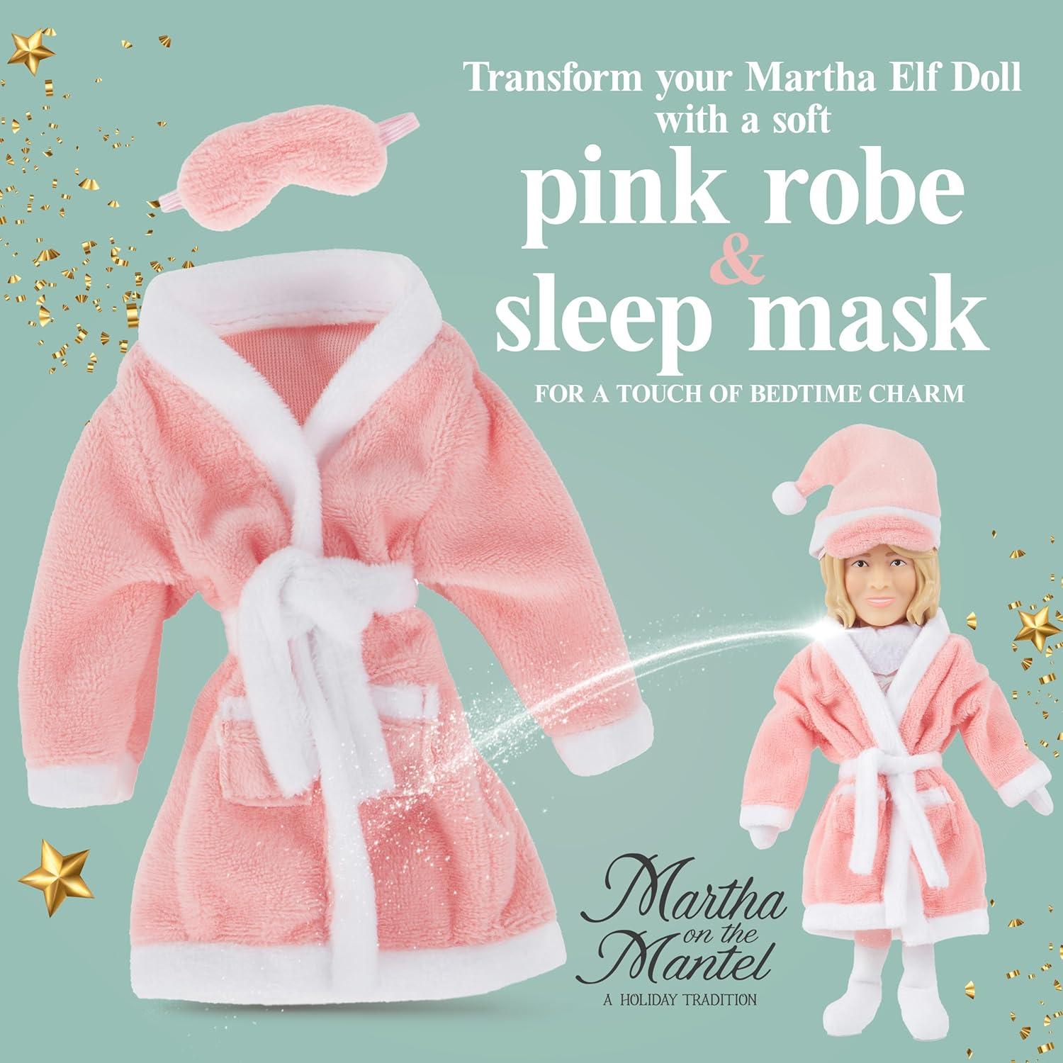 imageMartha Stewart Expansion Pack Plush Robe and Sleep Mask for Martha on The Mantel Elf Funny Secret Santa Collectible White Elephant Stocking Stuffer GiftExpansion Pack 1