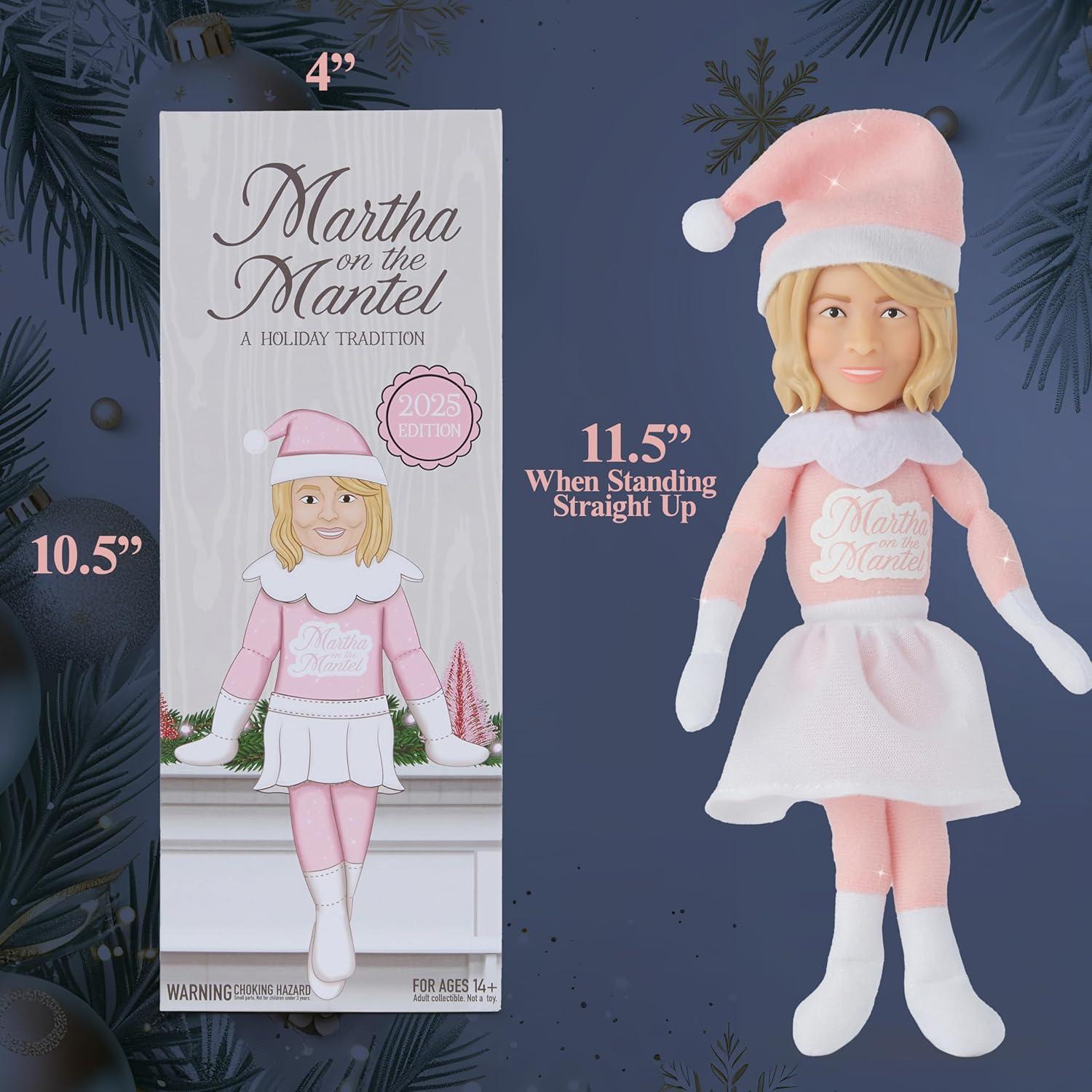 imageMartha Stewart Expansion Pack Plush Robe and Sleep Mask for Martha on The Mantel Elf Funny Secret Santa Collectible White Elephant Stocking Stuffer GiftPink 2025