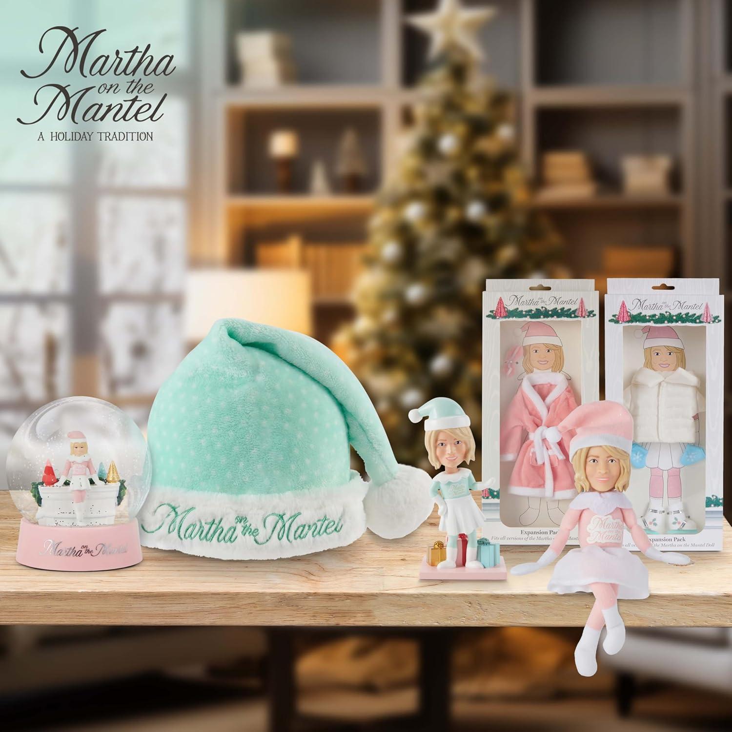 imageMartha Stewart Expansion Pack Plush Robe and Sleep Mask for Martha on The Mantel Elf Funny Secret Santa Collectible White Elephant Stocking Stuffer GiftPink 2025