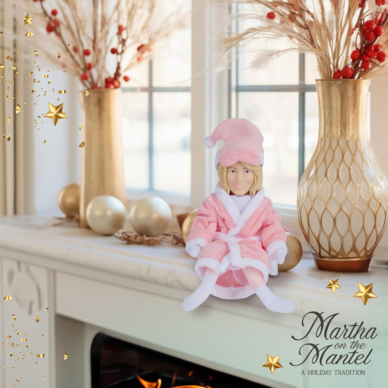 imageMartha Stewart Expansion Pack Plush Robe and Sleep Mask for Martha on The Mantel Elf Funny Secret Santa Collectible White Elephant Stocking Stuffer GiftExpansion Pack 1
