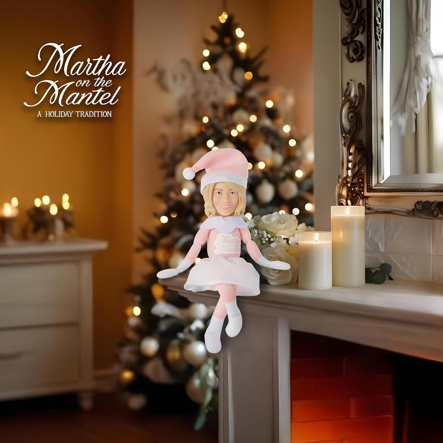 imageMartha Stewart Expansion Pack Plush Robe and Sleep Mask for Martha on The Mantel Elf Funny Secret Santa Collectible White Elephant Stocking Stuffer GiftPink 2025