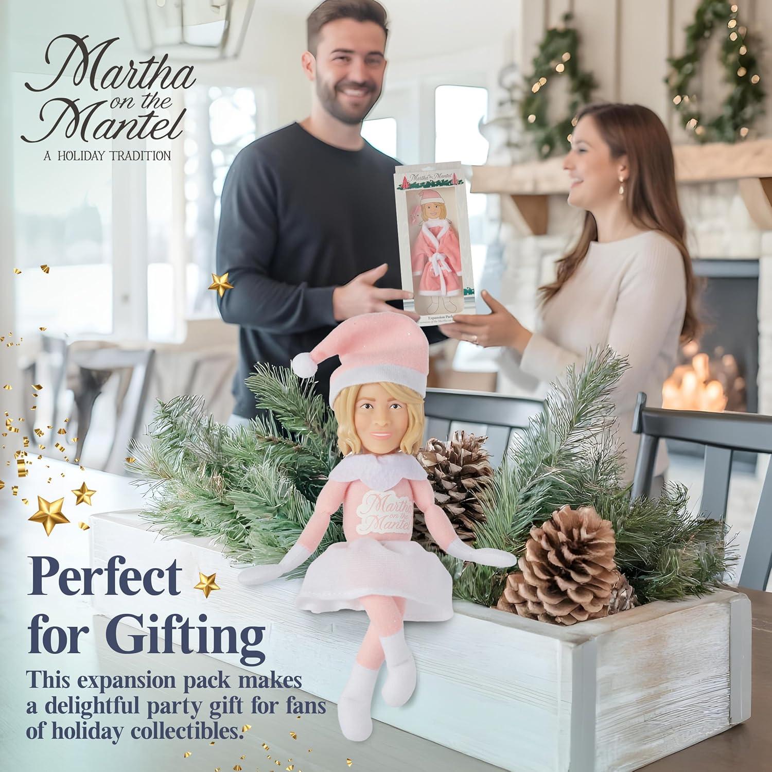 imageMartha Stewart Expansion Pack Plush Robe and Sleep Mask for Martha on The Mantel Elf Funny Secret Santa Collectible White Elephant Stocking Stuffer GiftExpansion Pack 1