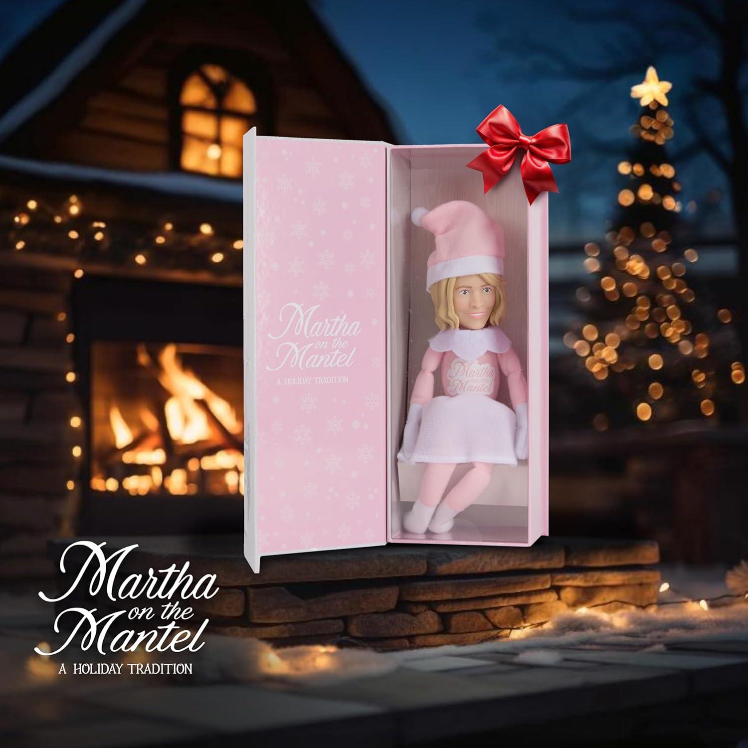 imageMartha Stewart Expansion Pack Plush Robe and Sleep Mask for Martha on The Mantel Elf Funny Secret Santa Collectible White Elephant Stocking Stuffer GiftPink 2025