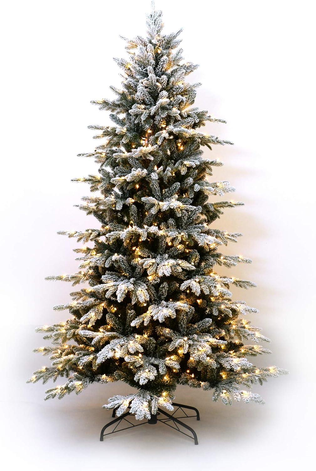 imageMartha Stewart Flocked Natural PreLit Artificial Christmas TreeClear White Lights