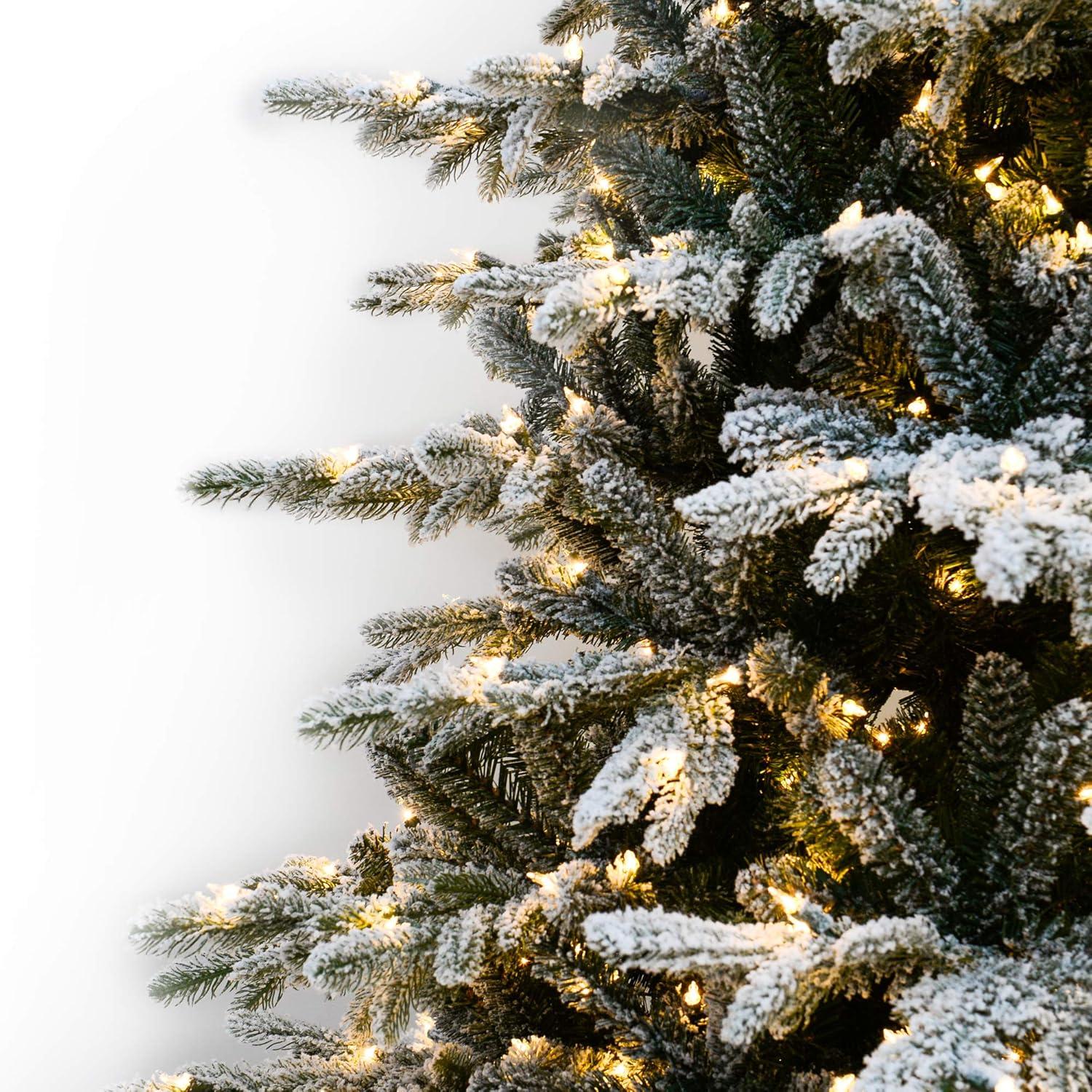 imageMartha Stewart Flocked Natural PreLit Artificial Christmas TreeClear White Lights