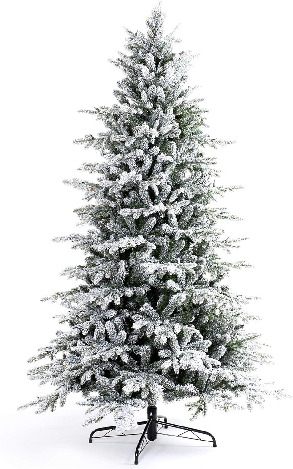 imageMartha Stewart Flocked Natural PreLit Artificial Christmas TreeMulticolored Lights