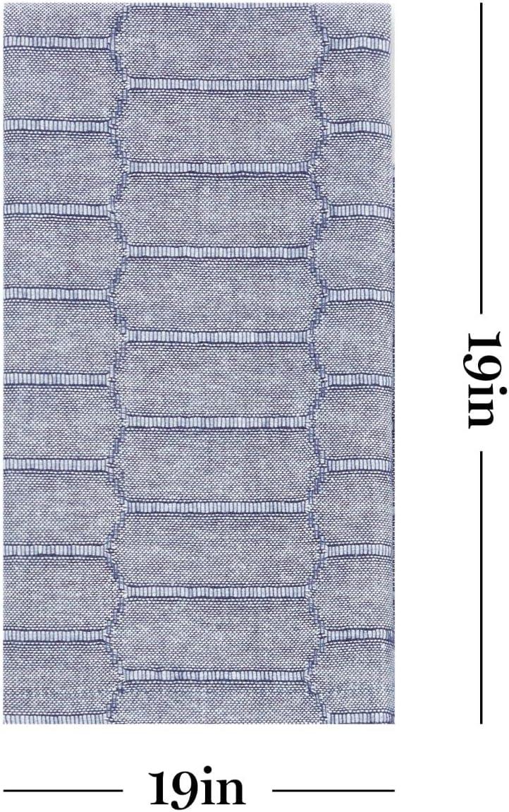 imageMartha Stewart Honeycomb Modern Farmhouse Napkin 4Pack Set Beige 19x19Blue