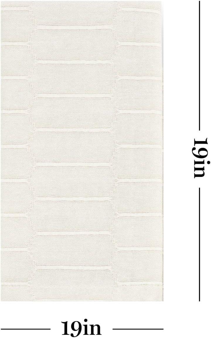 imageMartha Stewart Honeycomb Modern Farmhouse Napkin 4Pack Set Beige 19x19Natural